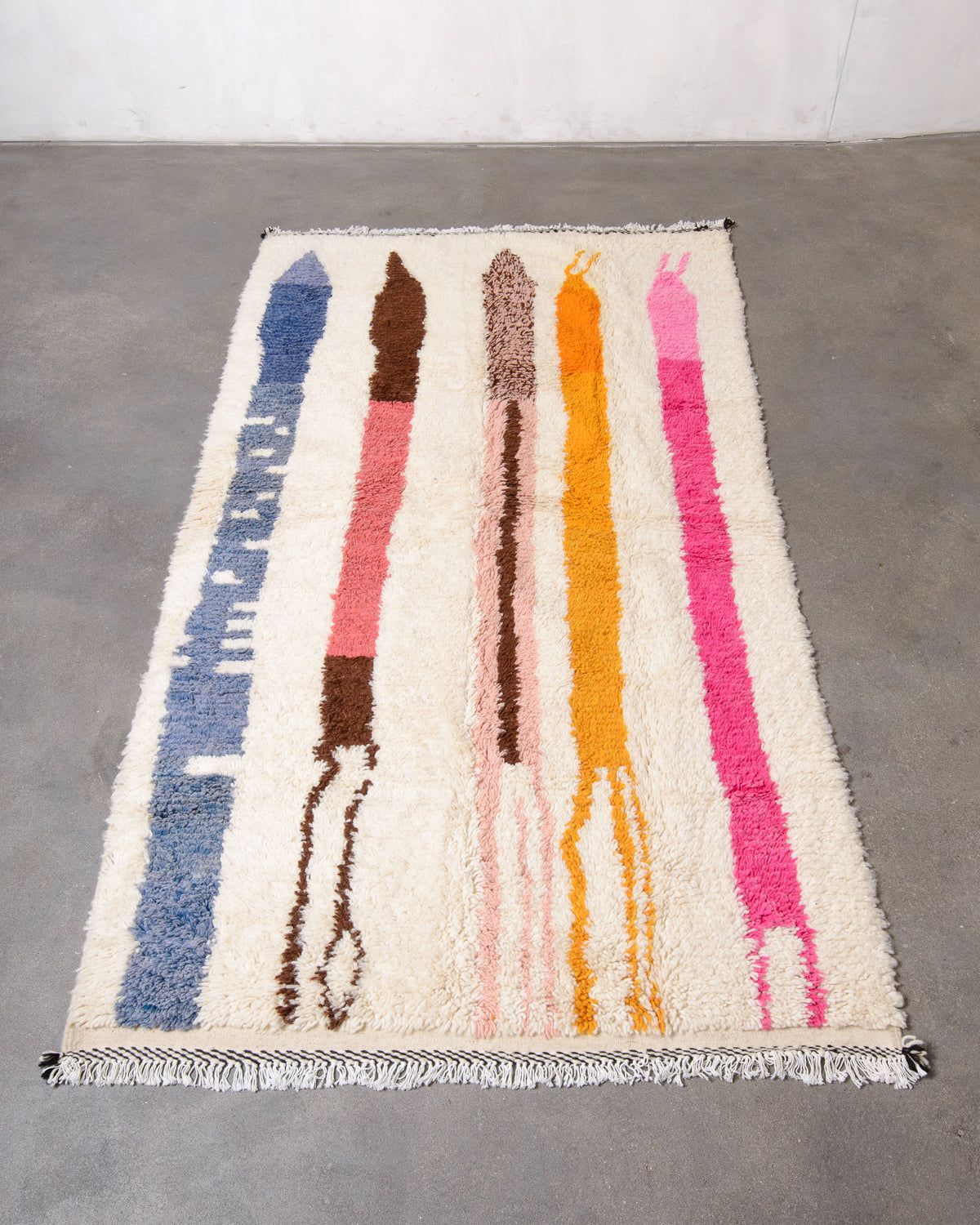 Modern designer handcrafted Berber rug from morocco Azilal with beautiful colors and patterns